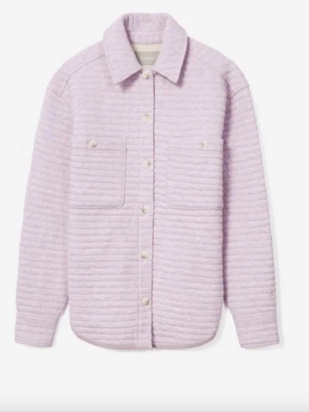 Everlane Organic Cotton Quilted Shirt Jacket Lavender Womens Size Medium - Picture 3 of 9